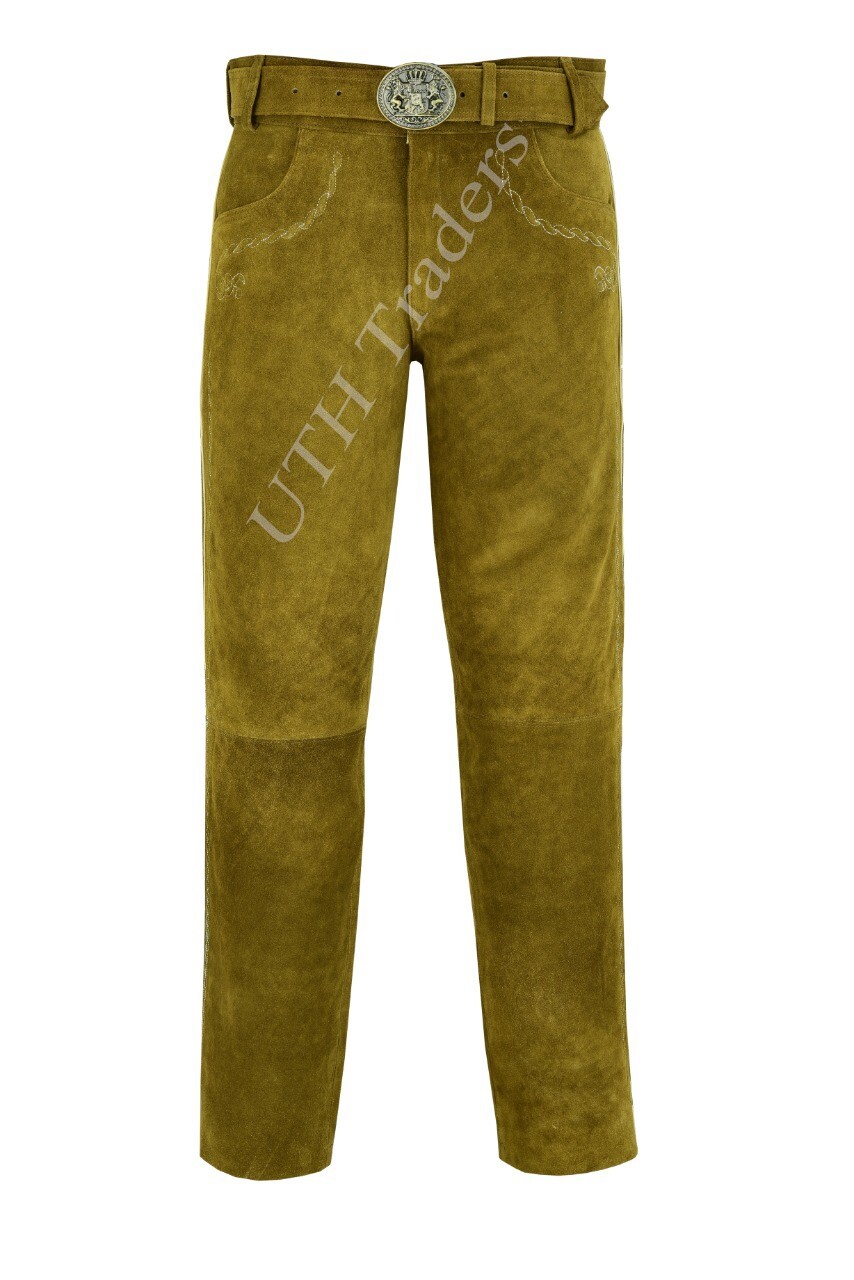 AUTHENTIC Suede Leather Pants/German Bavarian Lederhosen Oktoberfest Men’s Pants
