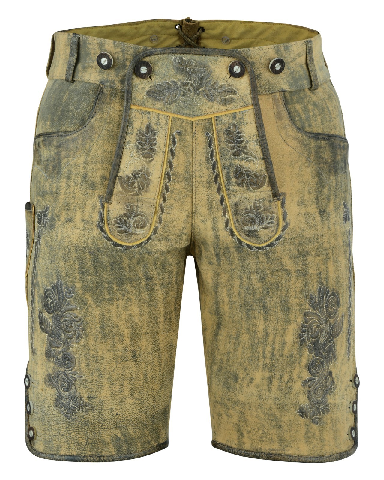 Men’s Vintage Brown Suede Leather Lederhosen Shorts for Oktoberfest