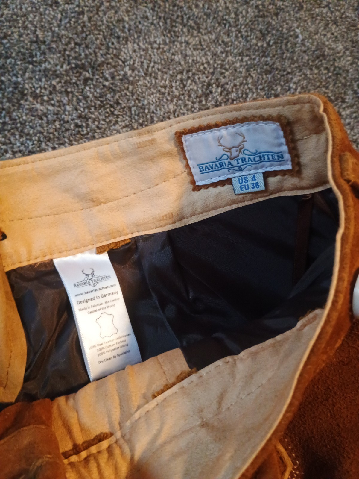 New BAVARIA TRACHTEN Lederhosen Genuine Leather Shorts Size 4