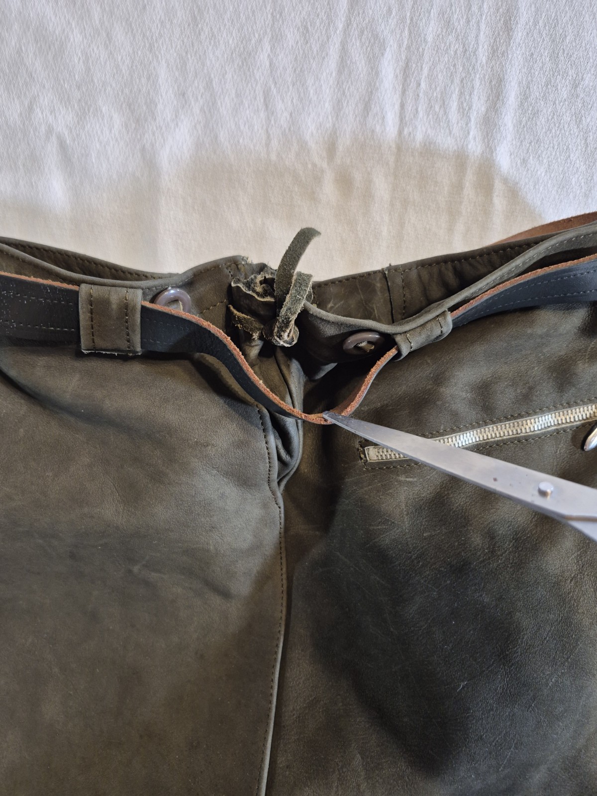 Vintage German Leather Lederhosen Breeches Green Black Octoberfest