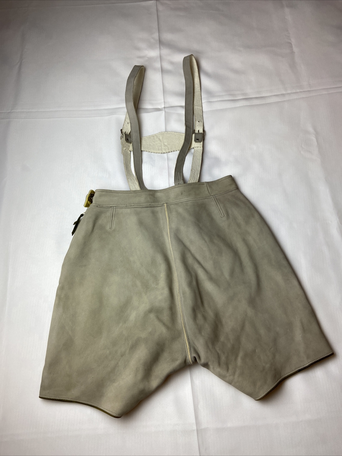 Vtg Lederhosen Shorts Suspenders Oktoberfest Leather German Bavaria Beer Size S