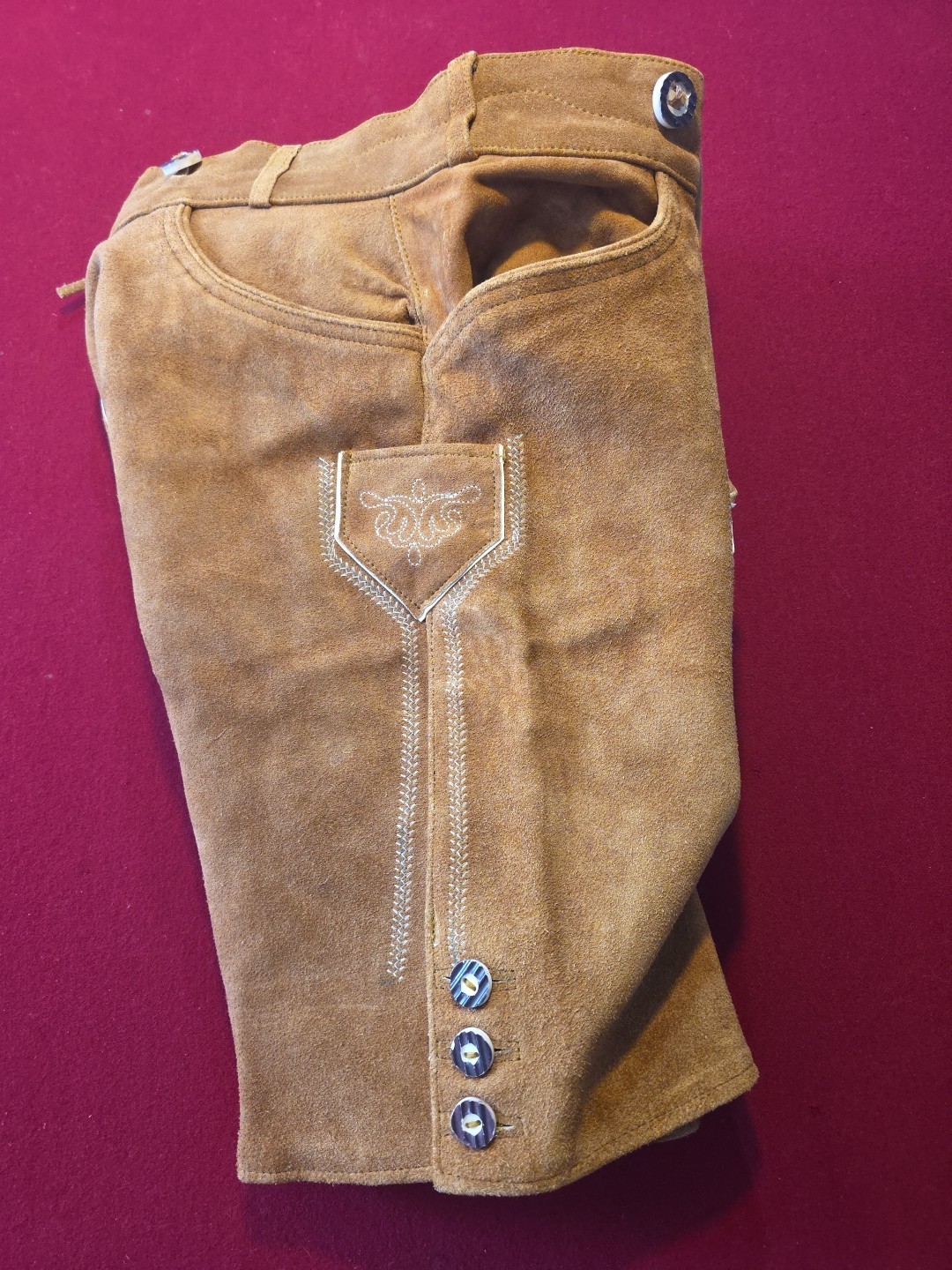 Otto Almbock Lederhosen Pants Men’s 35 Eu50 Suede German Oktoberfest Embroidered