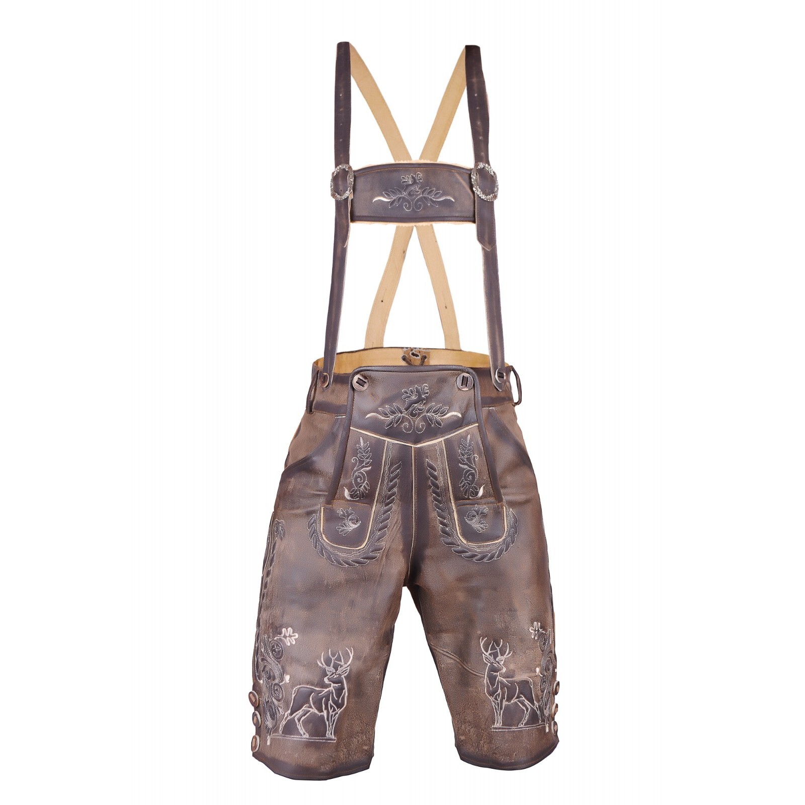 Men’s Bavarian Tratchen Lederhosen Pant German Oktoberfest Suede Leather Pants
