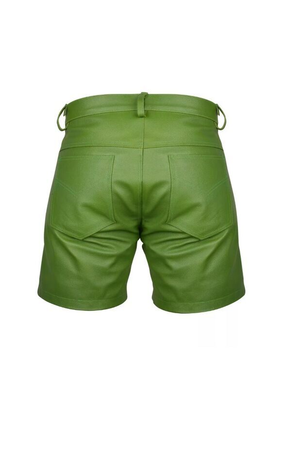 Lederhosen for Men – Leather, Oktoberfest – Short – Green