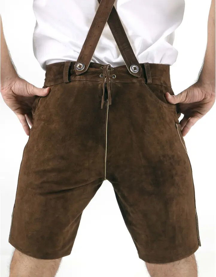 Men’s Bavarian Tratchen Lederhosen Pant German Oktoberfest Suede Leather Pants