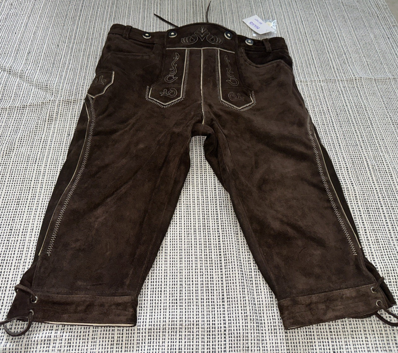 Lederhosen4U Brown Suede German Lederhosen Hans Size 52 New