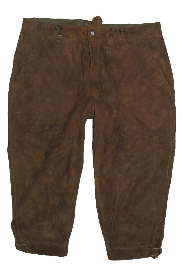 Leder Weiss He Costume/Traditional Costume Kniebund- Leather Pants Dark Green