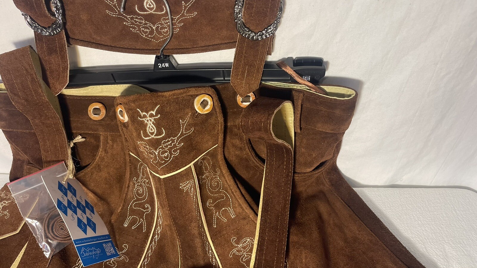 Schoneberger NWT German Lederhosen Size US36 Brown Leather Suede Short Pants NEW