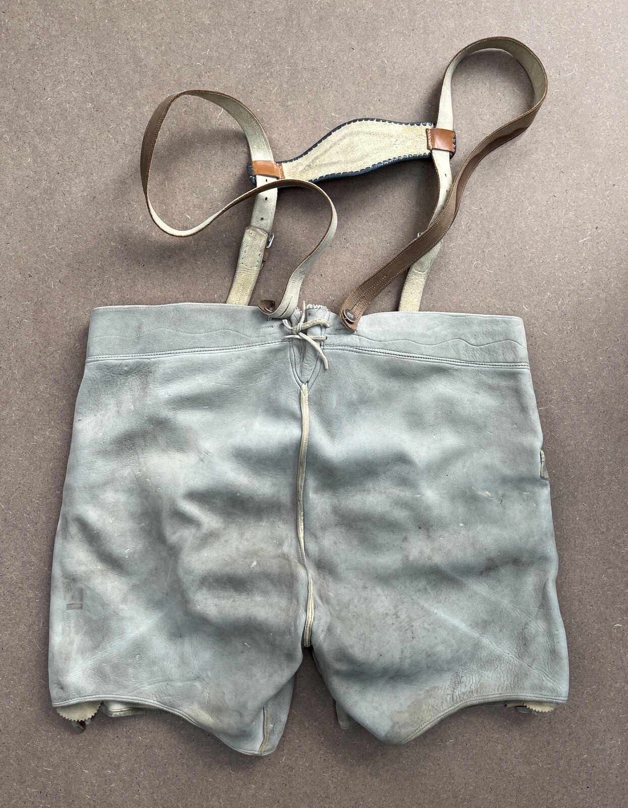 Vintage German Bergfreund Lederhosen Leather Shorts Pants Oktoberfest Retro