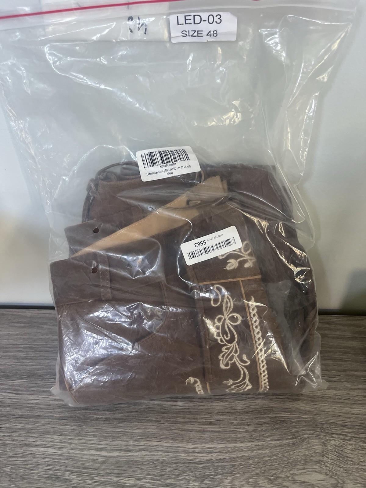 lederhosen men leather shorts With Belt Size 48 100% Genuine Leather