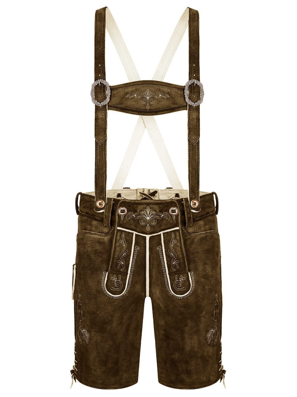 Men’s Bavarian Tratchen Lederhosen Pant German Oktoberfest Suede Leather Pants