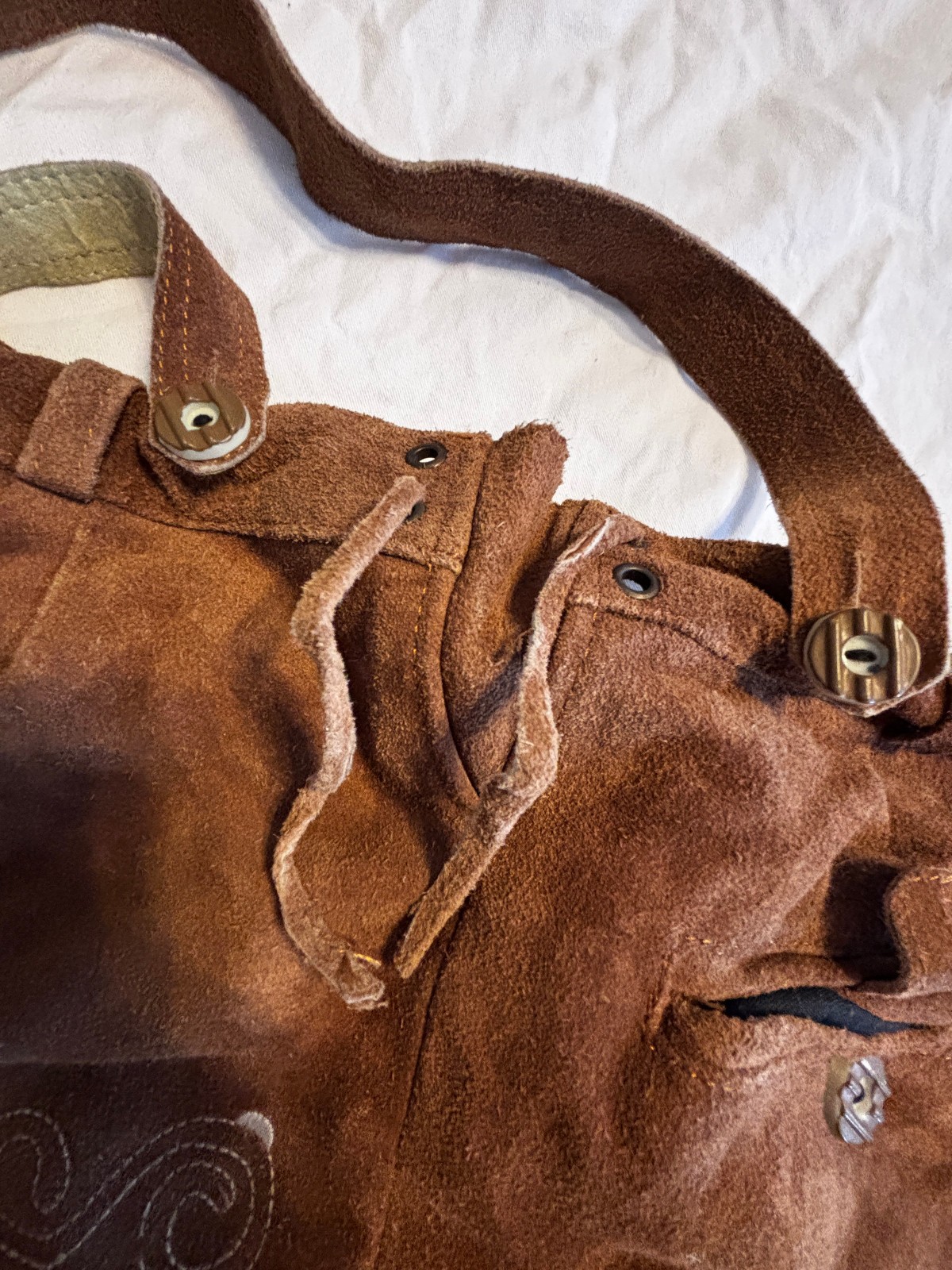 Bavarian Lederhosen Suede Leather German Oktoberfest Pants Authentic Men 54 / L
