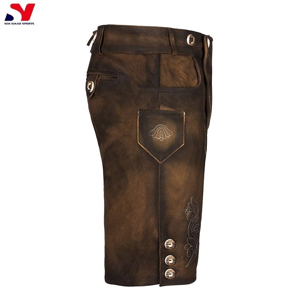 Men’s Lederhosen Shorts German Bavarian Leather Oktoberfest Costume