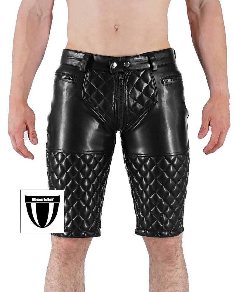 Bockle® GAY-ZIP FAUX Shorts Faux Leather Pants Leather Shorts Full Zip