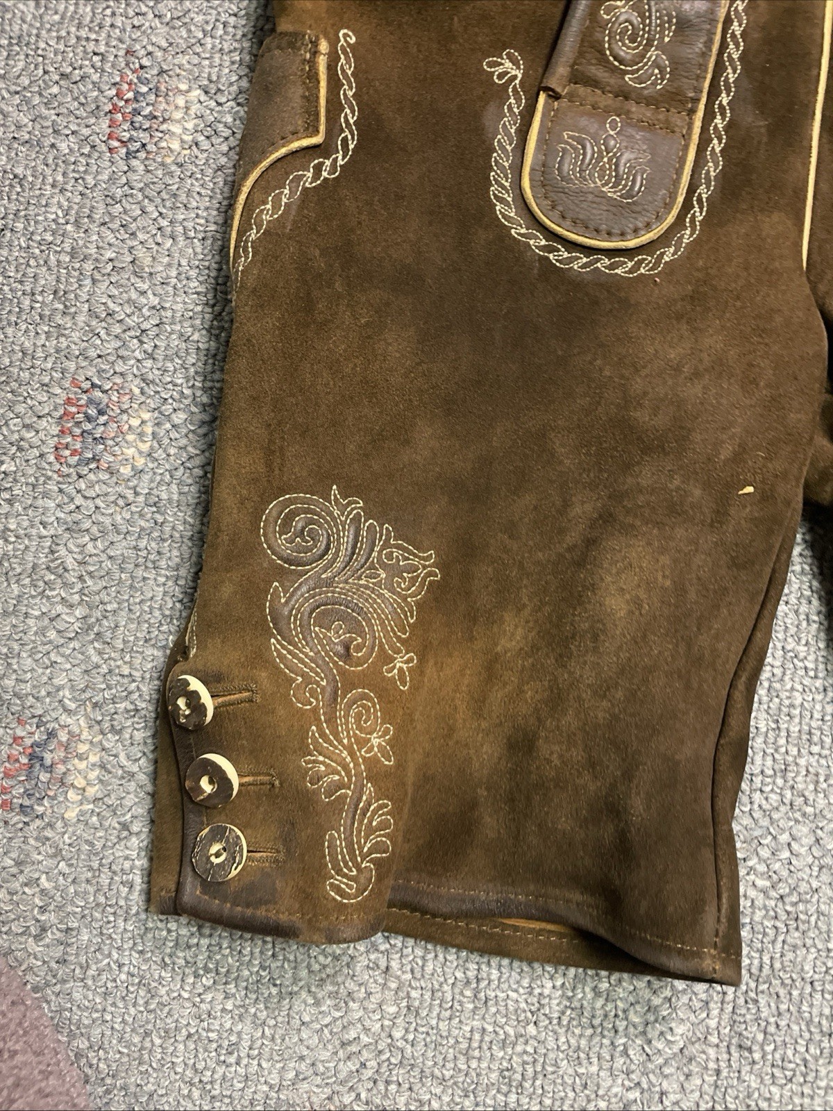 NWT Mens German Brown Leather Lederhosen Size EU 50 US 34 Octoberfest New