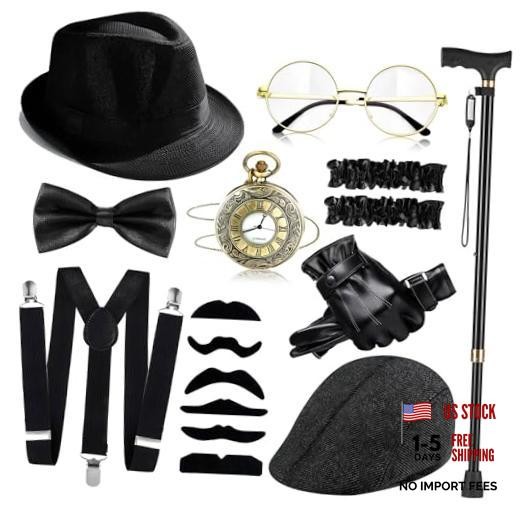 1920s Mens Costume Roaring 20s Outfits for Men Harlem Nights Gangster Great