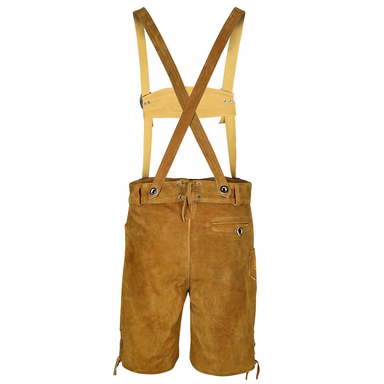 Men’s Suede Lederhosen Nowitzki Golden Brown Oktoberfest Costume German Outfit