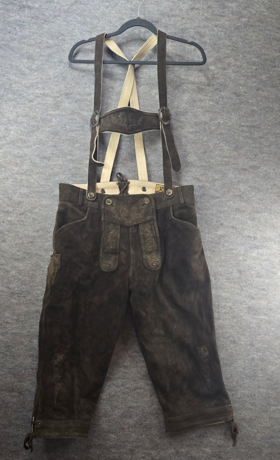 1886 Alpen Trachten Suede Leather Embroidered Lederhosen Bundhosen Suspenders