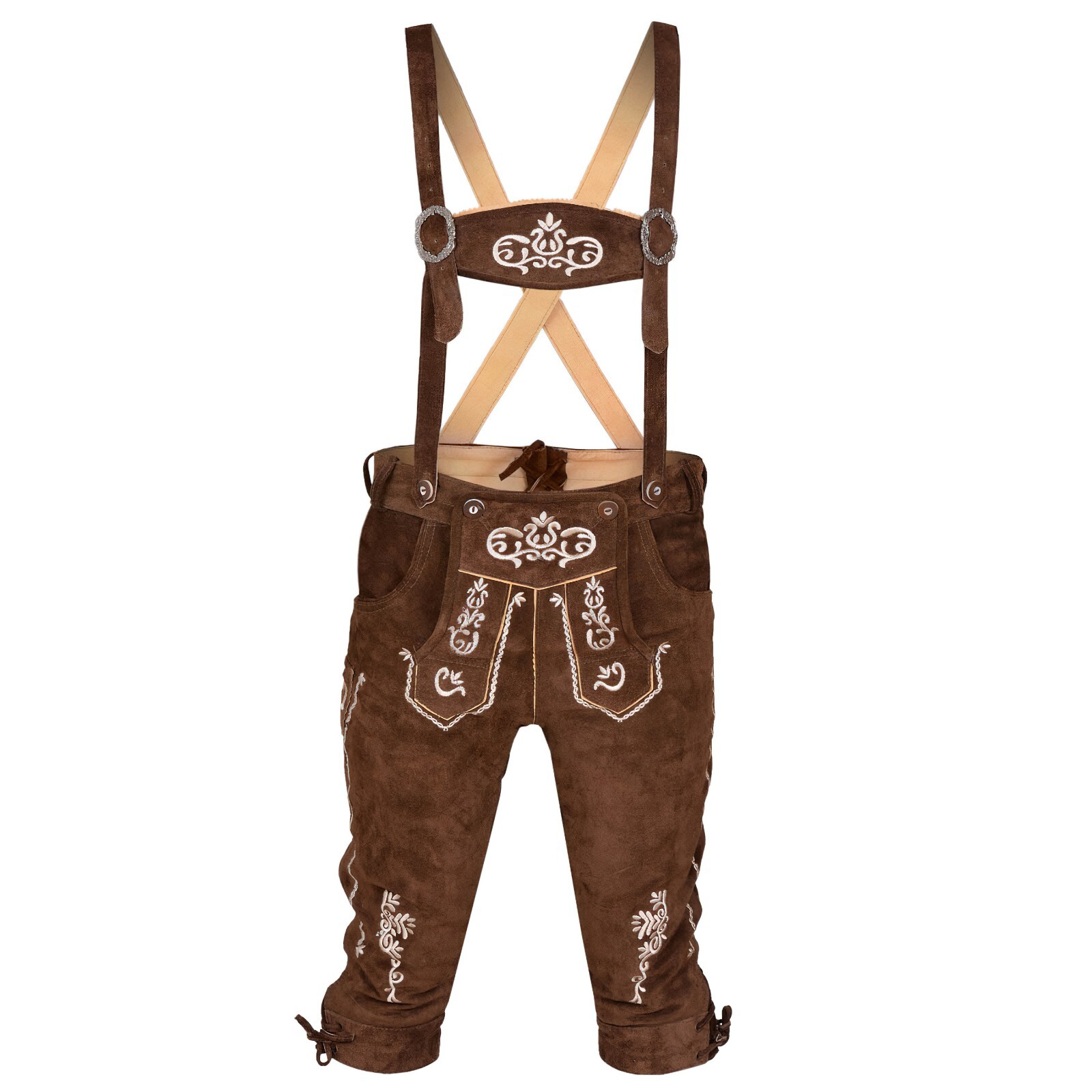 Men’s Bavarian Tratchen Lederhosen Pant German Oktoberfest Suede Leather Pants