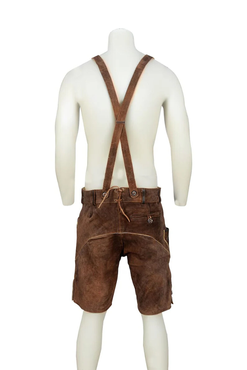 Men’s Bavarian Tratchen Lederhosen Pant German Oktoberfest Suede Leather Pants