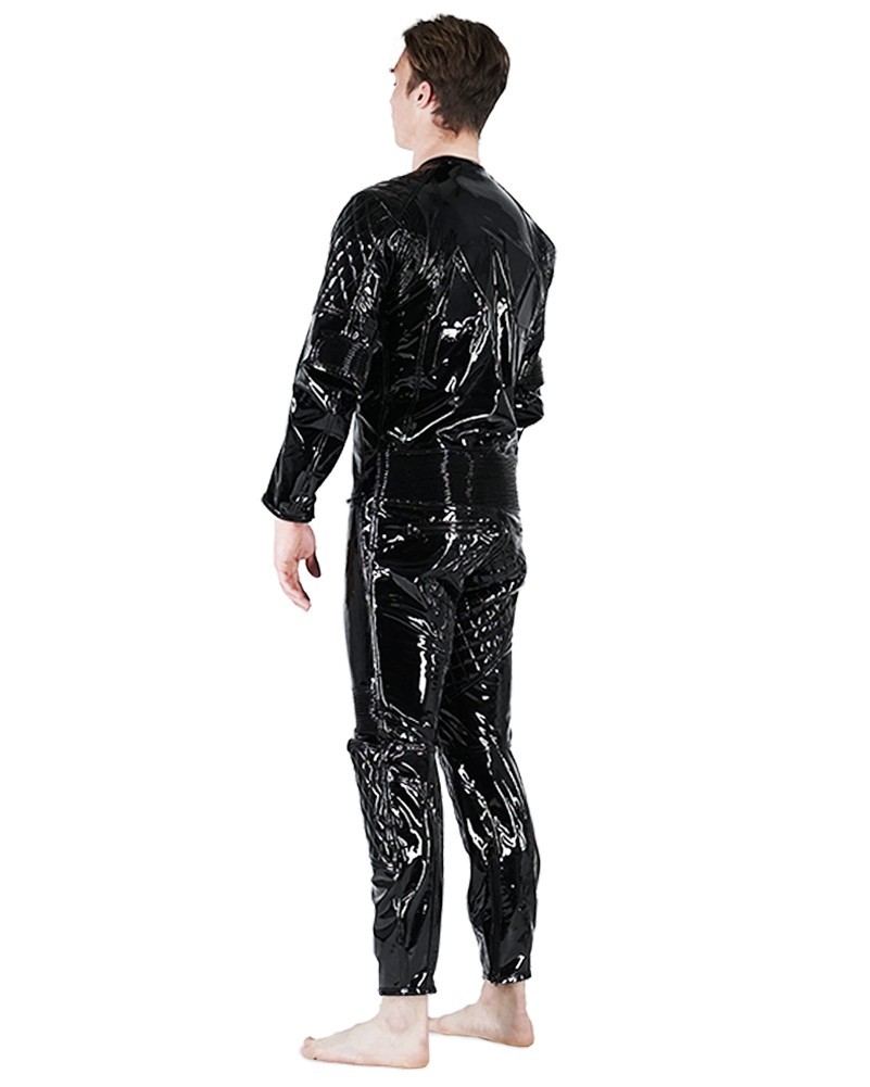 Bockle® PVC suit gay zip with continuous Zip Suit Combo Faux Leather
