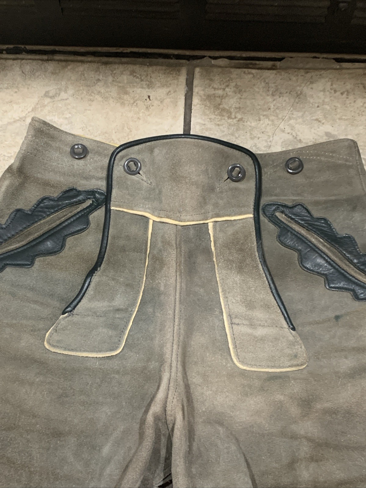 Men’s Vintage Authentic European Hand Made Leather Lederhosen Brown & Black