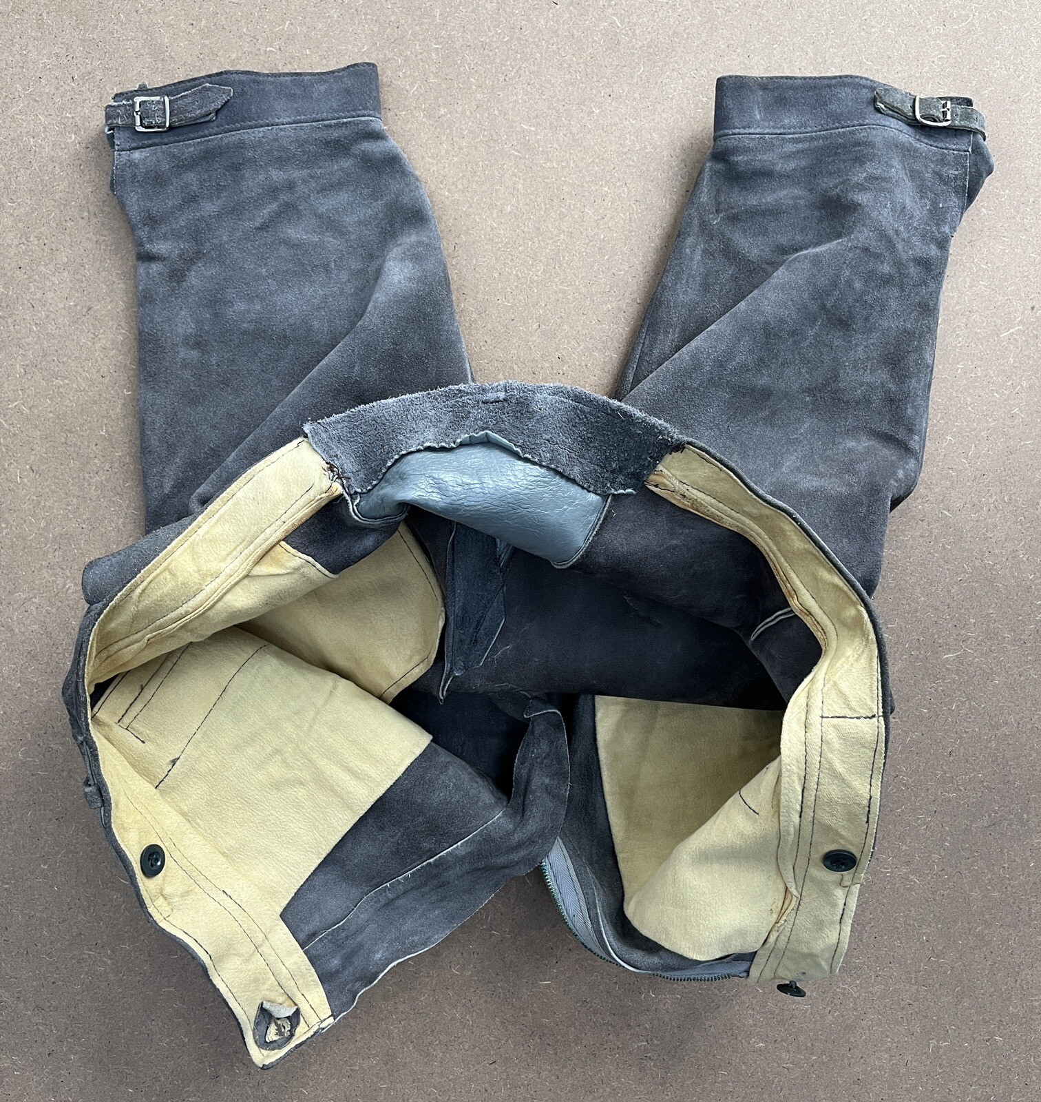 Vintage Lederhosen Leather Pants No Size Tag Zipper And belt