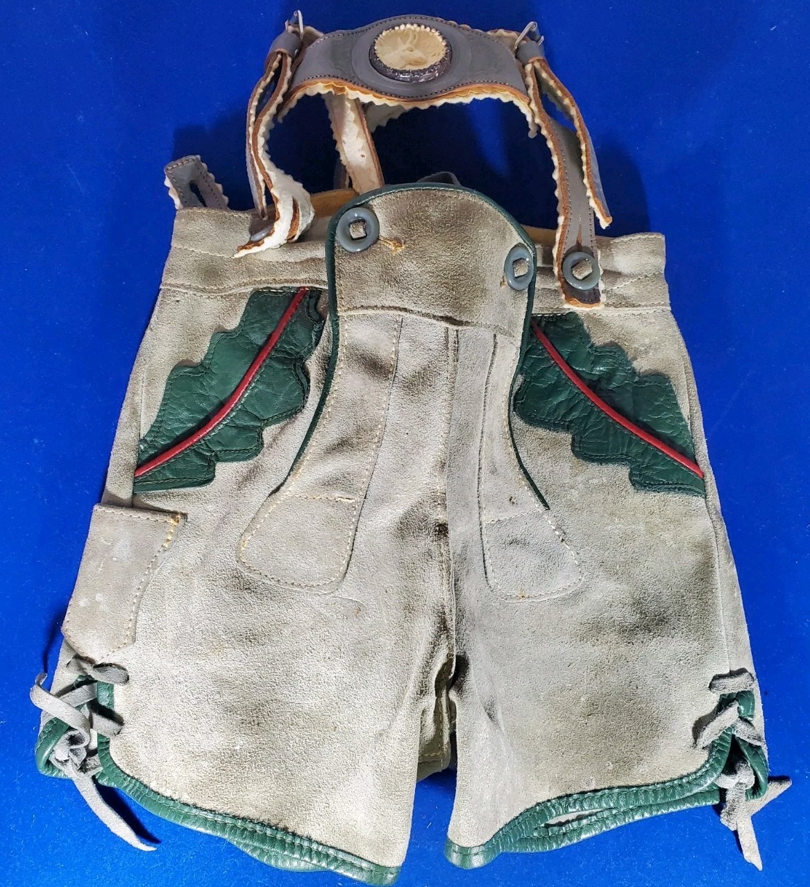 Vintage Boys Lederhosen Bavarian Short All Suede Oktoberfest Authentic Leather