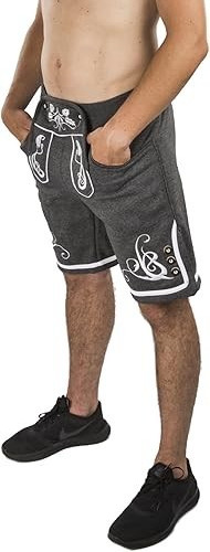SCHONEBERGER Adam Lederhosen Sweatpant Shorts GRAY Size Small S NWT NEW