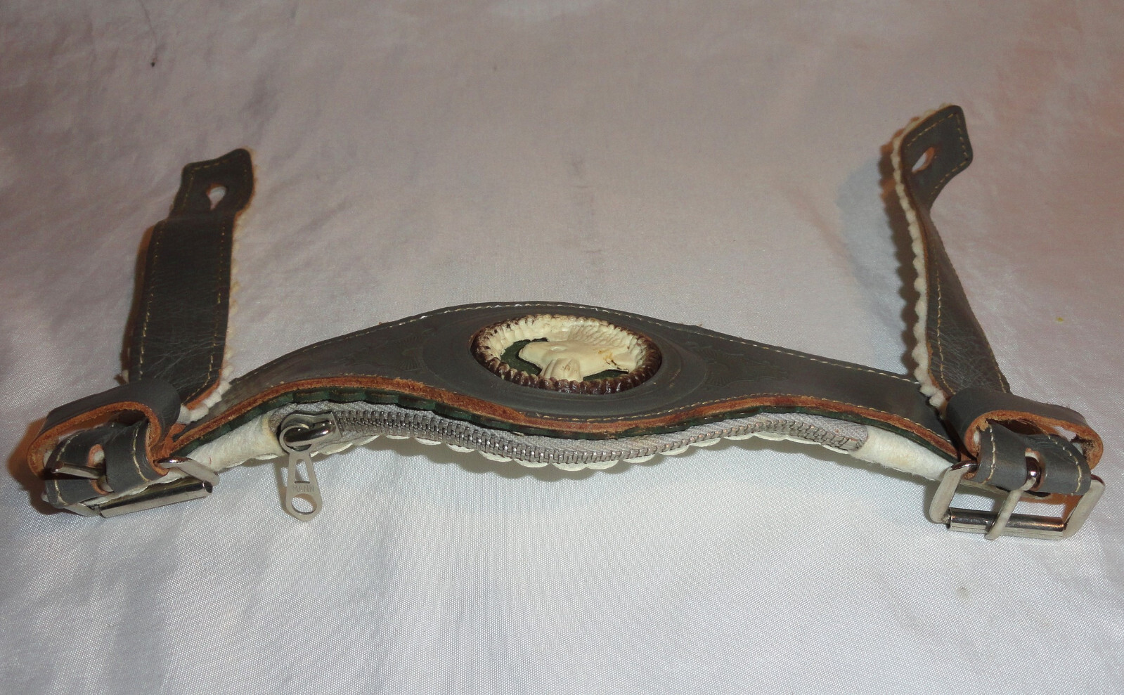 Vintage Raka German Size 10 Small Leather Suede Lederhosen Shorts & Suspenders