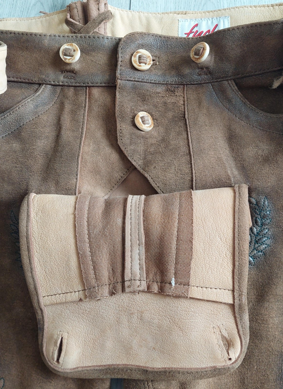 Bavarian Lederhosen Fuchs Trachtenmoden, Shorts Leather, size EU50 US – M, India