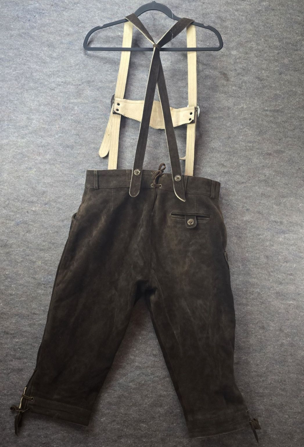 1886 Alpen Trachten Suede Leather Embroidered Lederhosen Bundhosen Suspenders