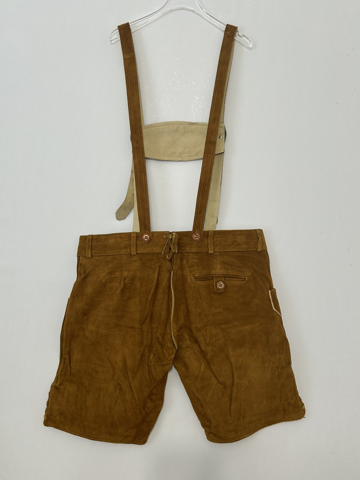 Schonoberger Trachten Couture Lederhosen Brown Suede German Oktoberfest Size 42