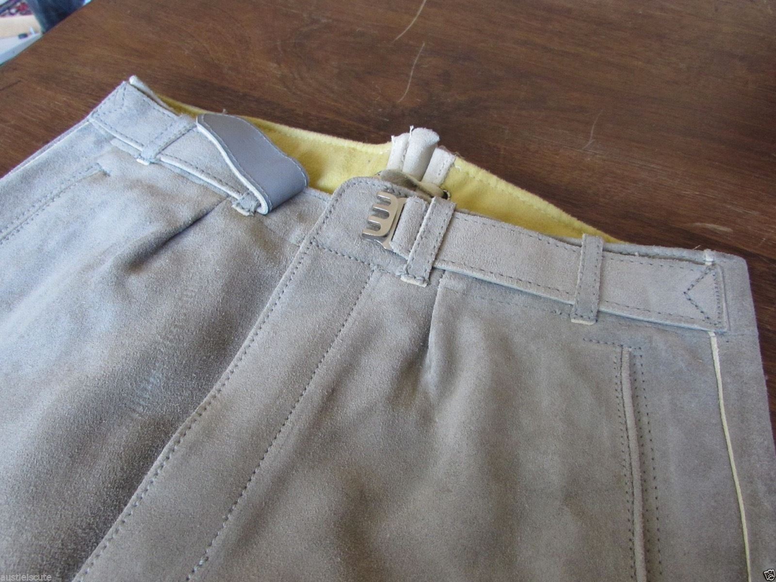 Leather Suede Vintage German Lederhosen Kniebund Small Adult or Child size
