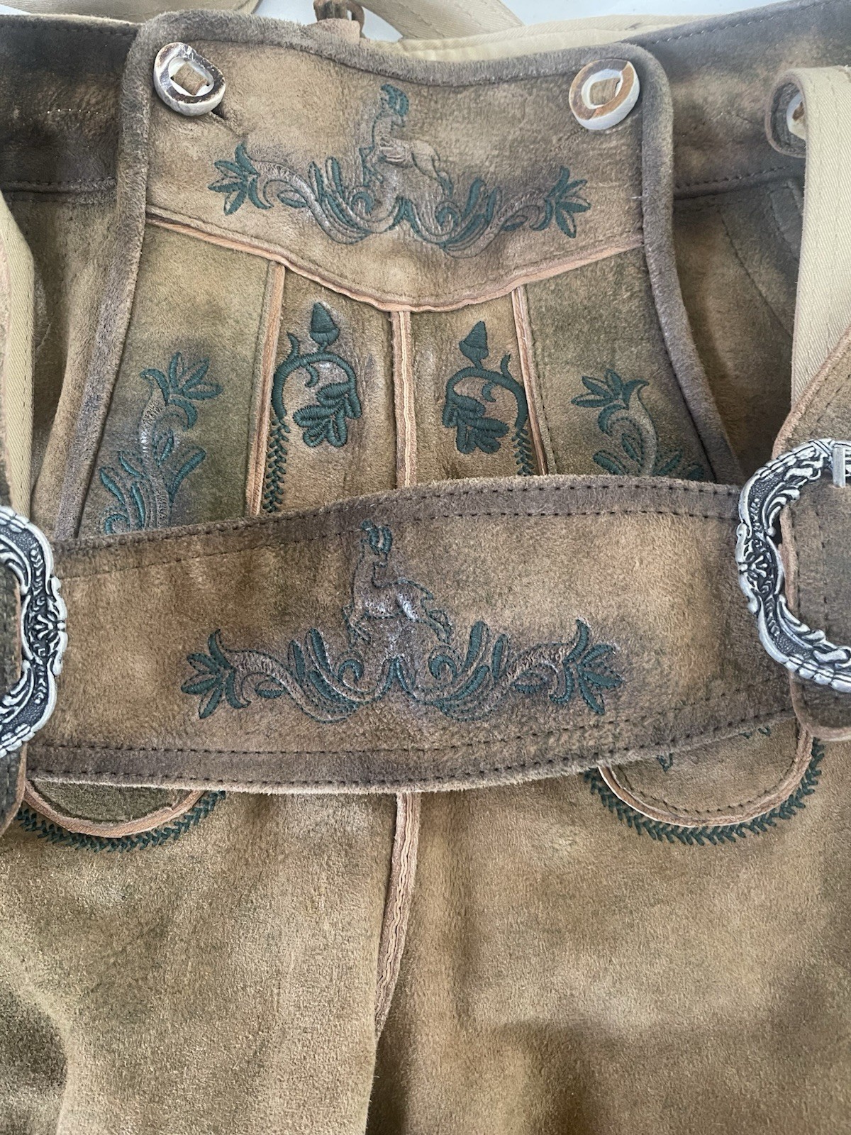Van Linnen Bavarian Oktoberfest Lederhosen Shorts Tracht #OKTOBERFEST Waist 42