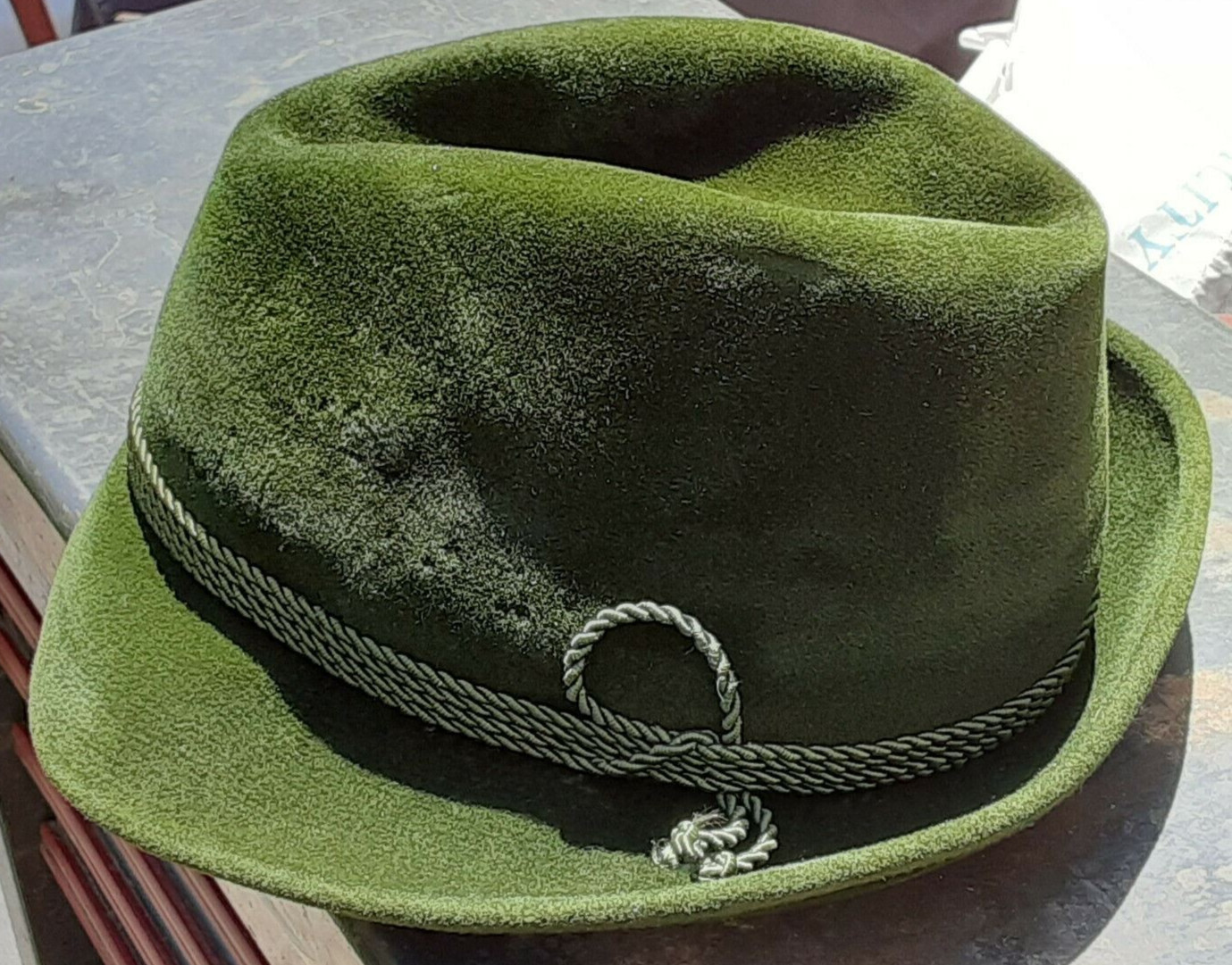VINTAGE GERMAN GREEN Bavarian INNSBRUCK Mountain HAT by COLLINS SOUCZEK 61w6