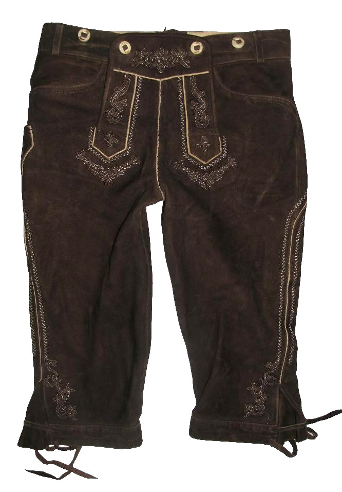 Stockerpoint/men’s costume pants/knee band leather pants in dark brown size 46