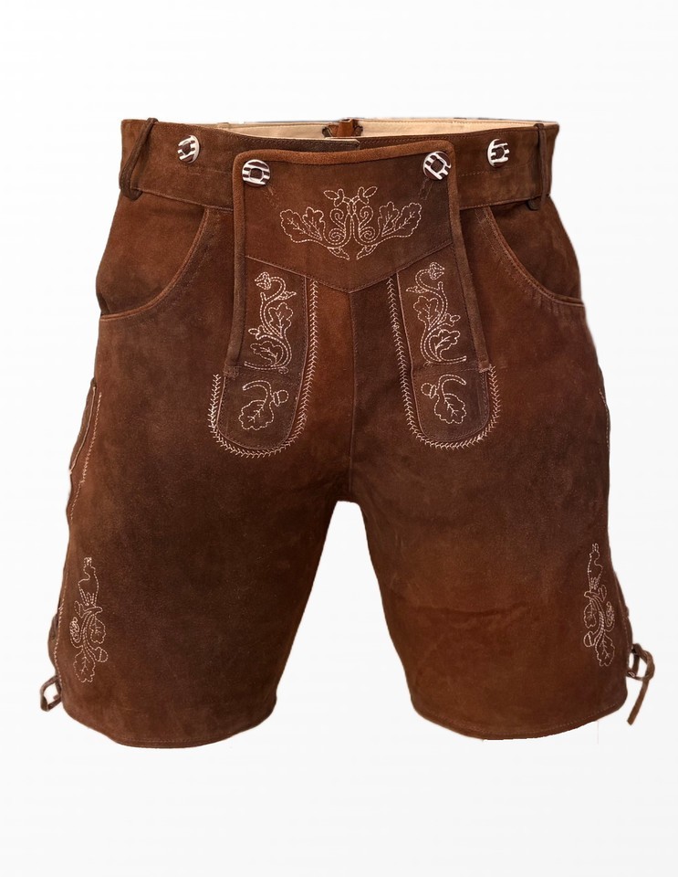 Traditional Lederhosen Men’s Brown with Suspenders Oktoberfest Oktoberfest