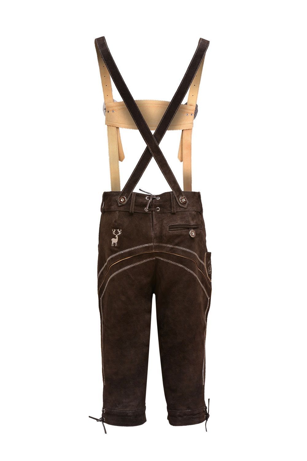 New German Oktoberfest Bavarian Lederhosen Men Real Leather Matching long Short