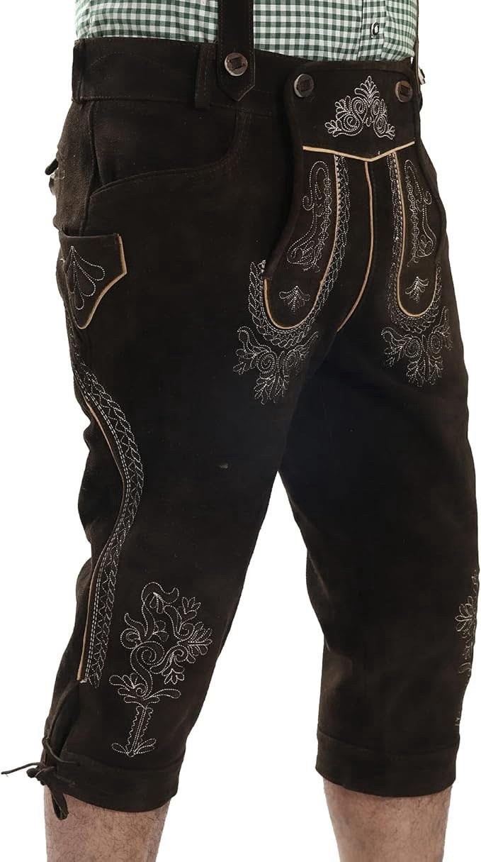 German lederhosen w/suspenders, mens SizeUS 48(Euro 64). Great Halloween Costume