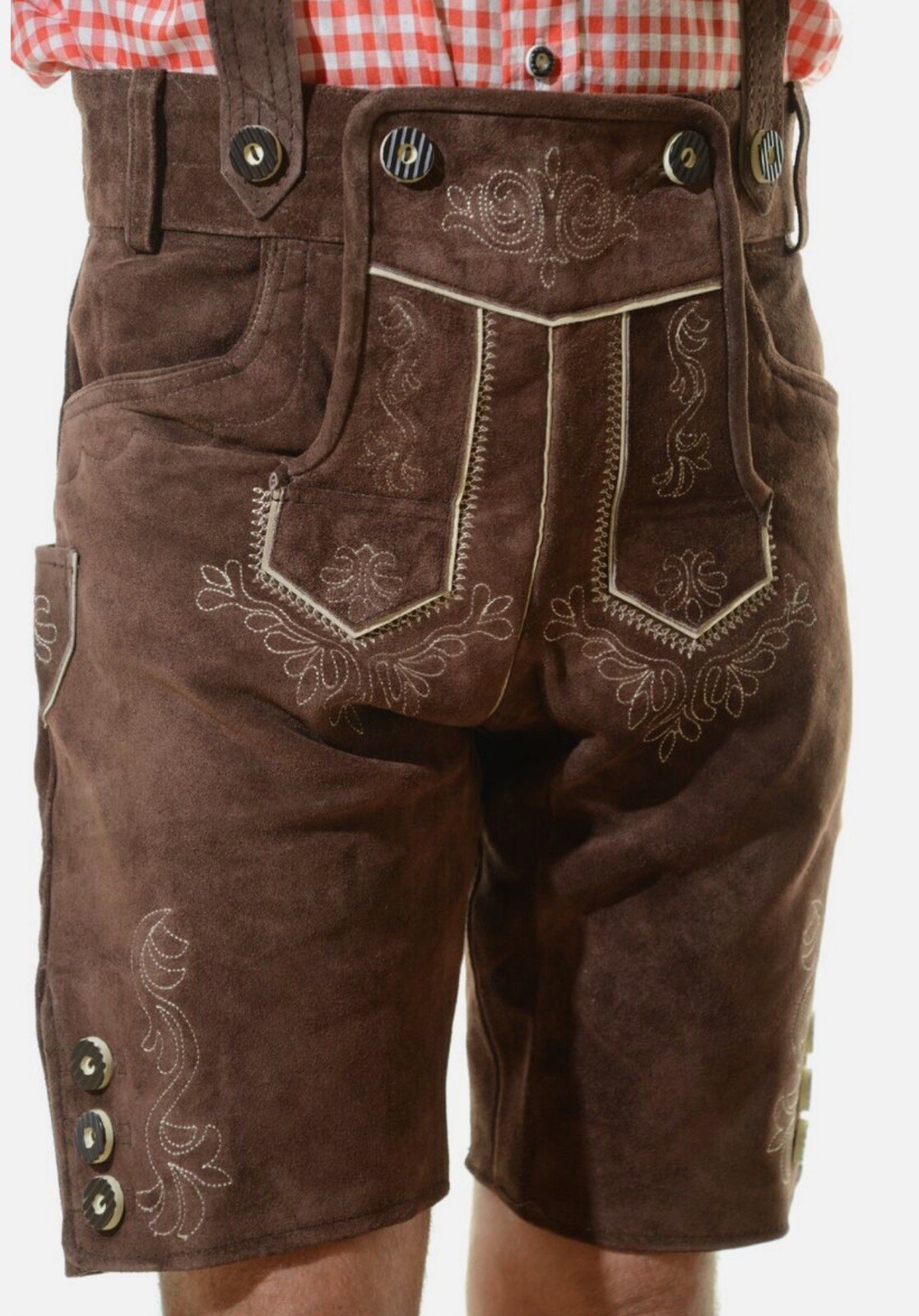NWT Bavarian Lederhosen Men Authentic German Oktoberfest Lederhosen4u 34″