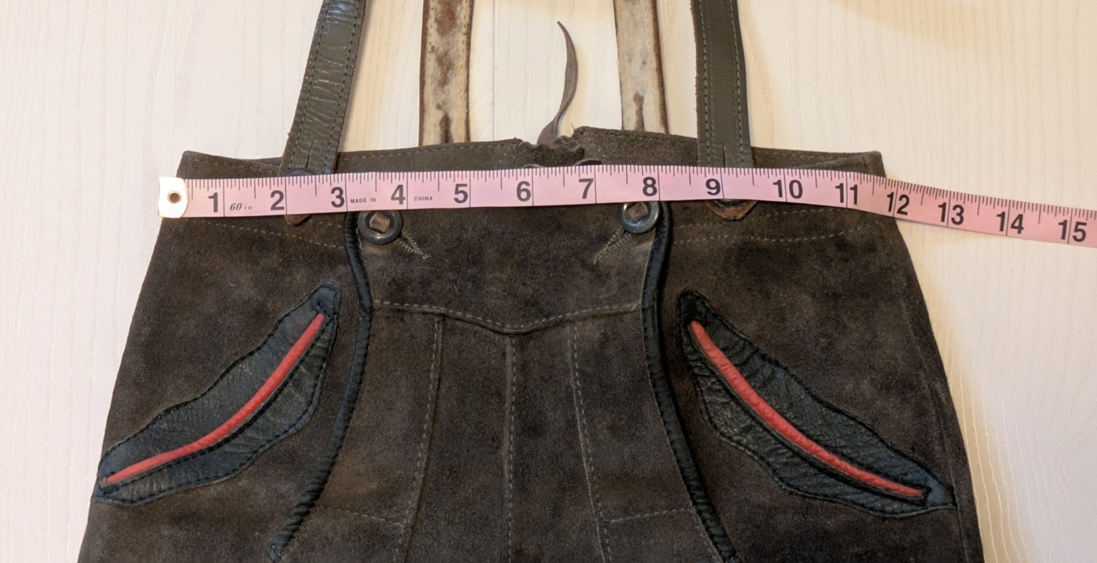 Children’s Lederhosen And Suspenders Leather/Suede Octoberfest German, Read Desc
