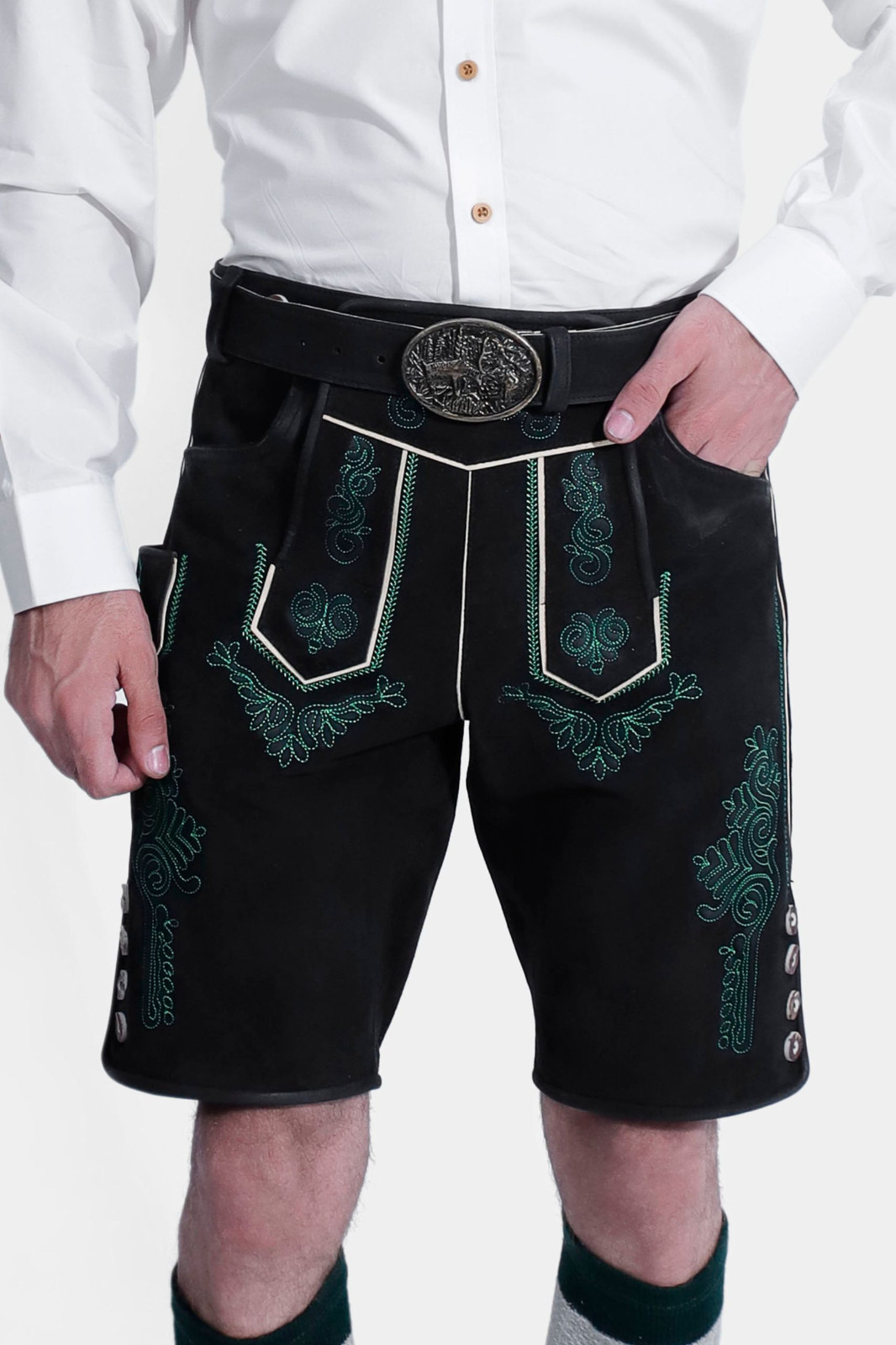 Mystic Black Lederhosen shorts