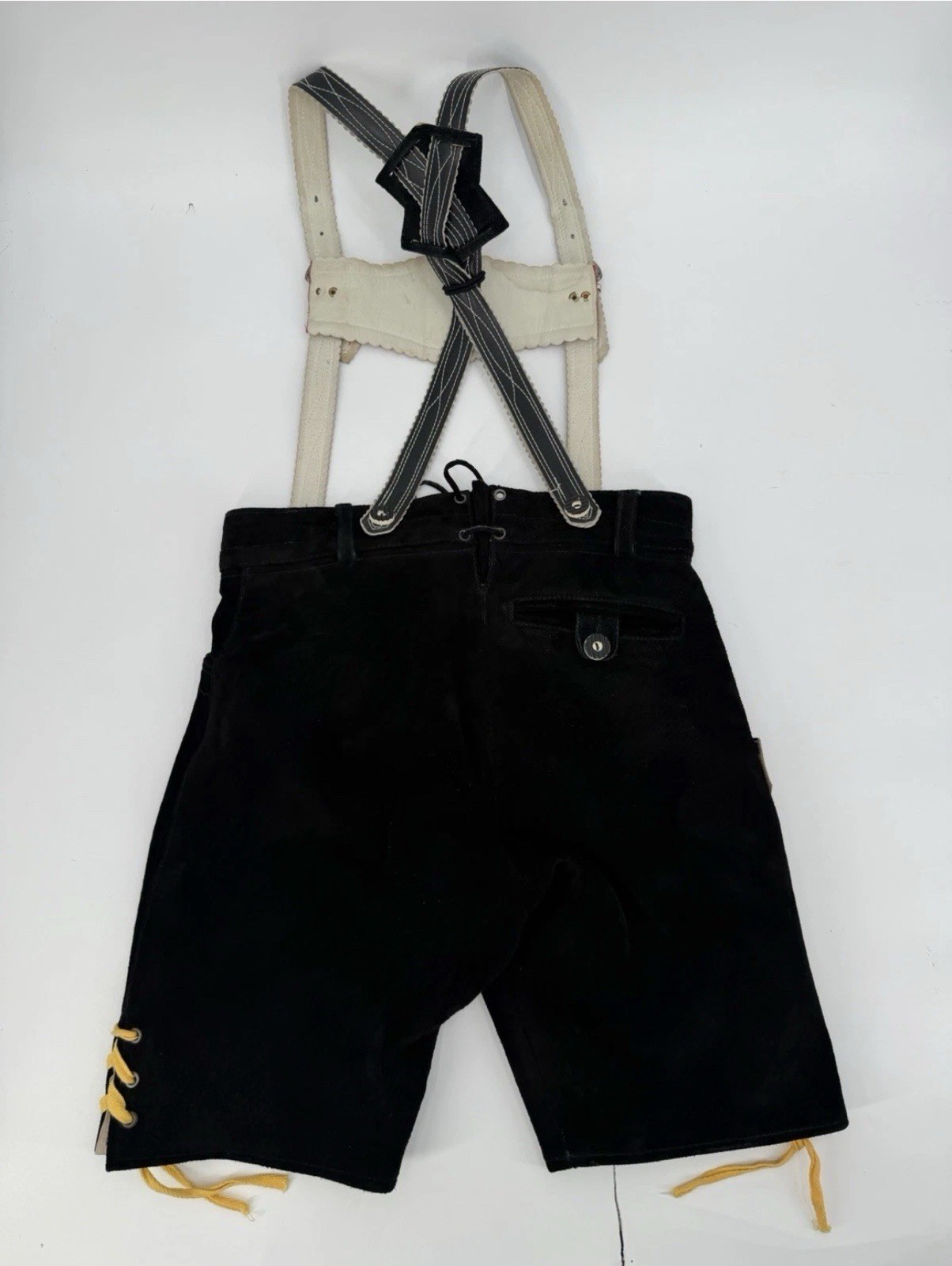 Authentic Suede Leather Lederhosen Shorts Black Size 48 – US 30