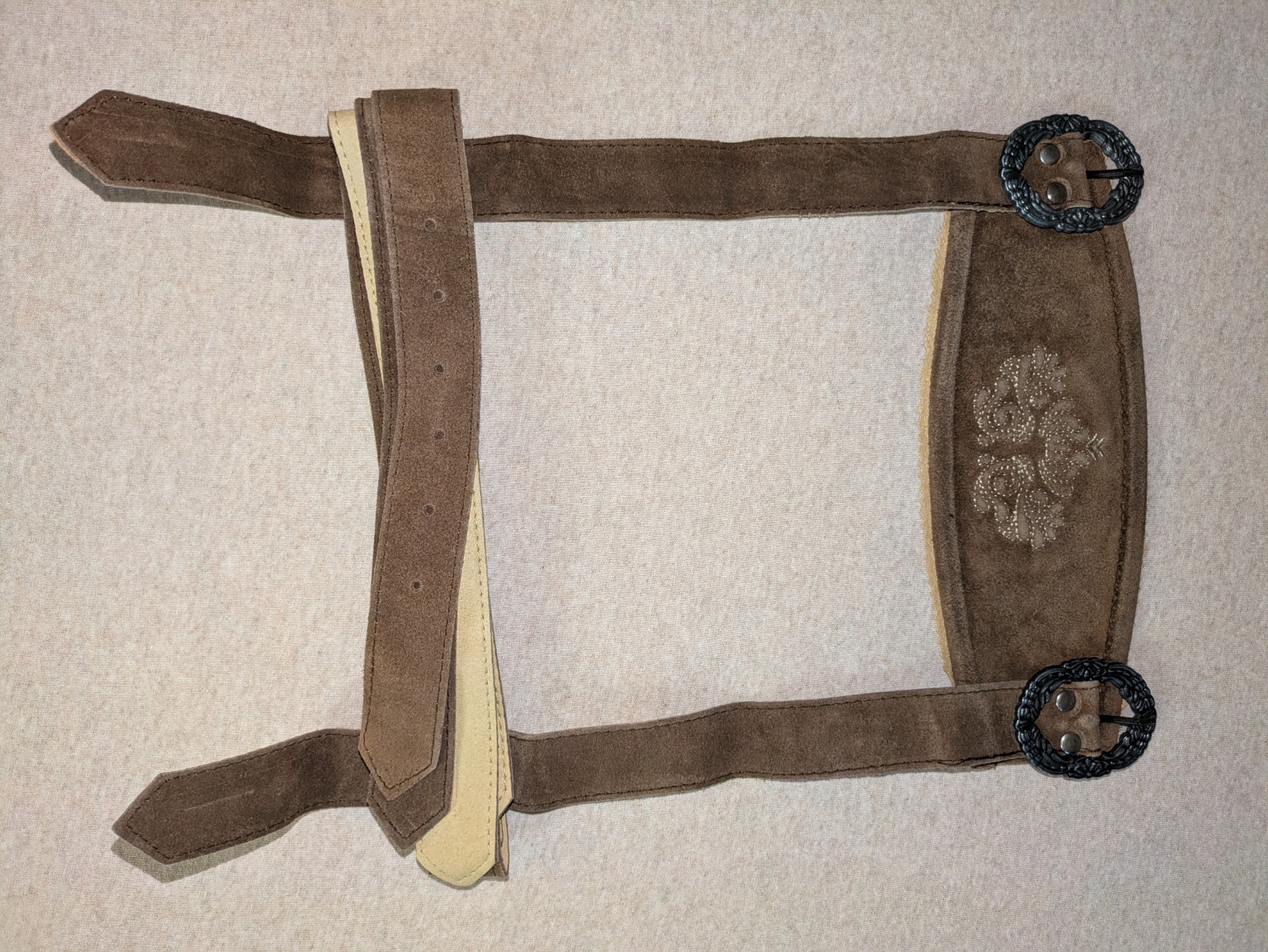 Men’s Bavarian Leather Lederhosen – Med/Dark Brown – US size 30 – NEW