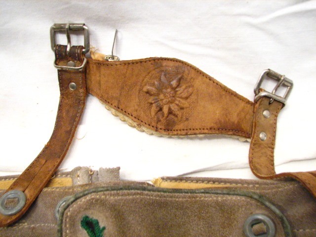 German Bavarian Lederhosen Shorts Childs Outfit Hat Trachten Engelhorn Costume