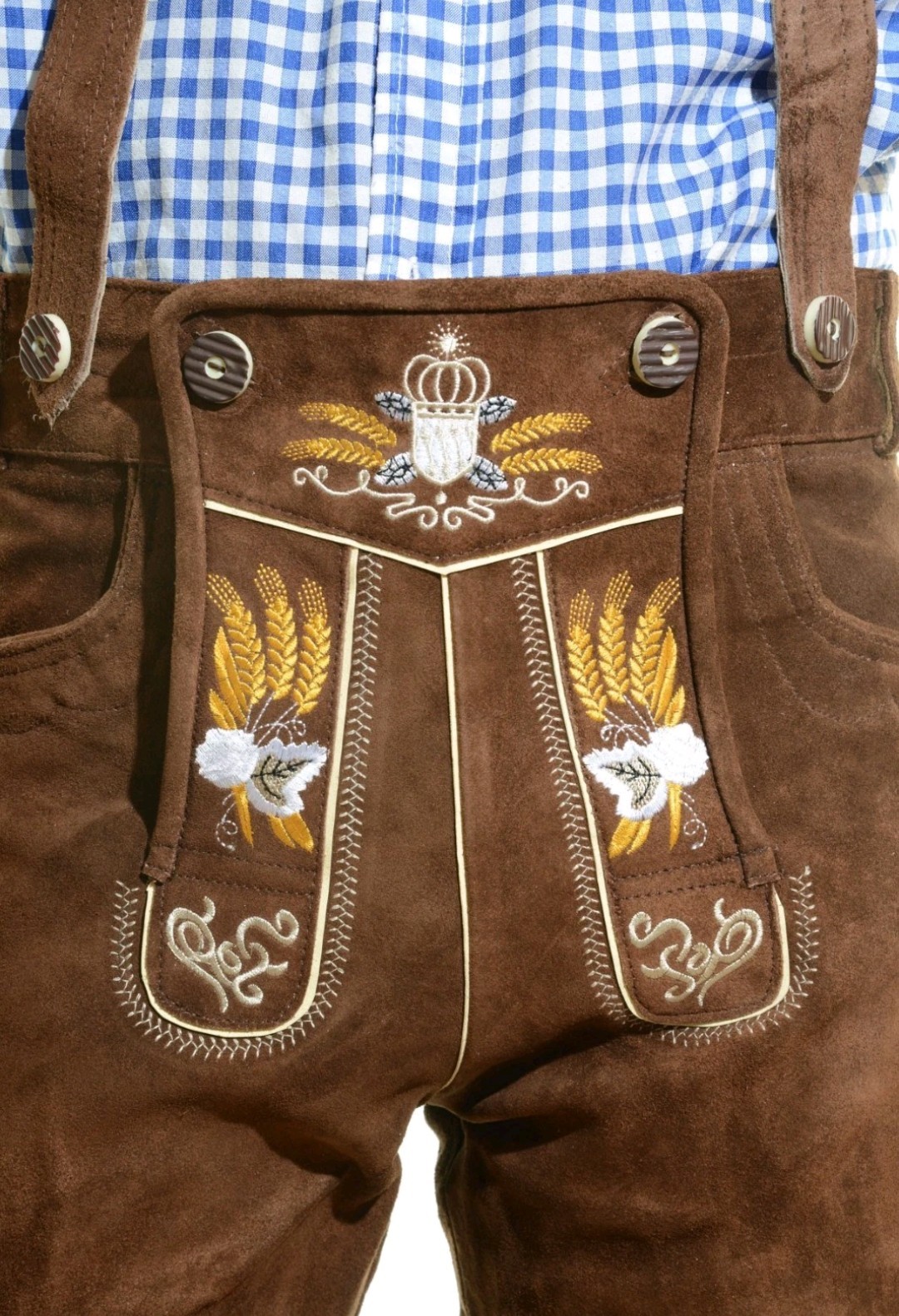 NEW Bavarian Oktoberfest Lederhosen Shorts Tracht Costume Men Women HOT All Size