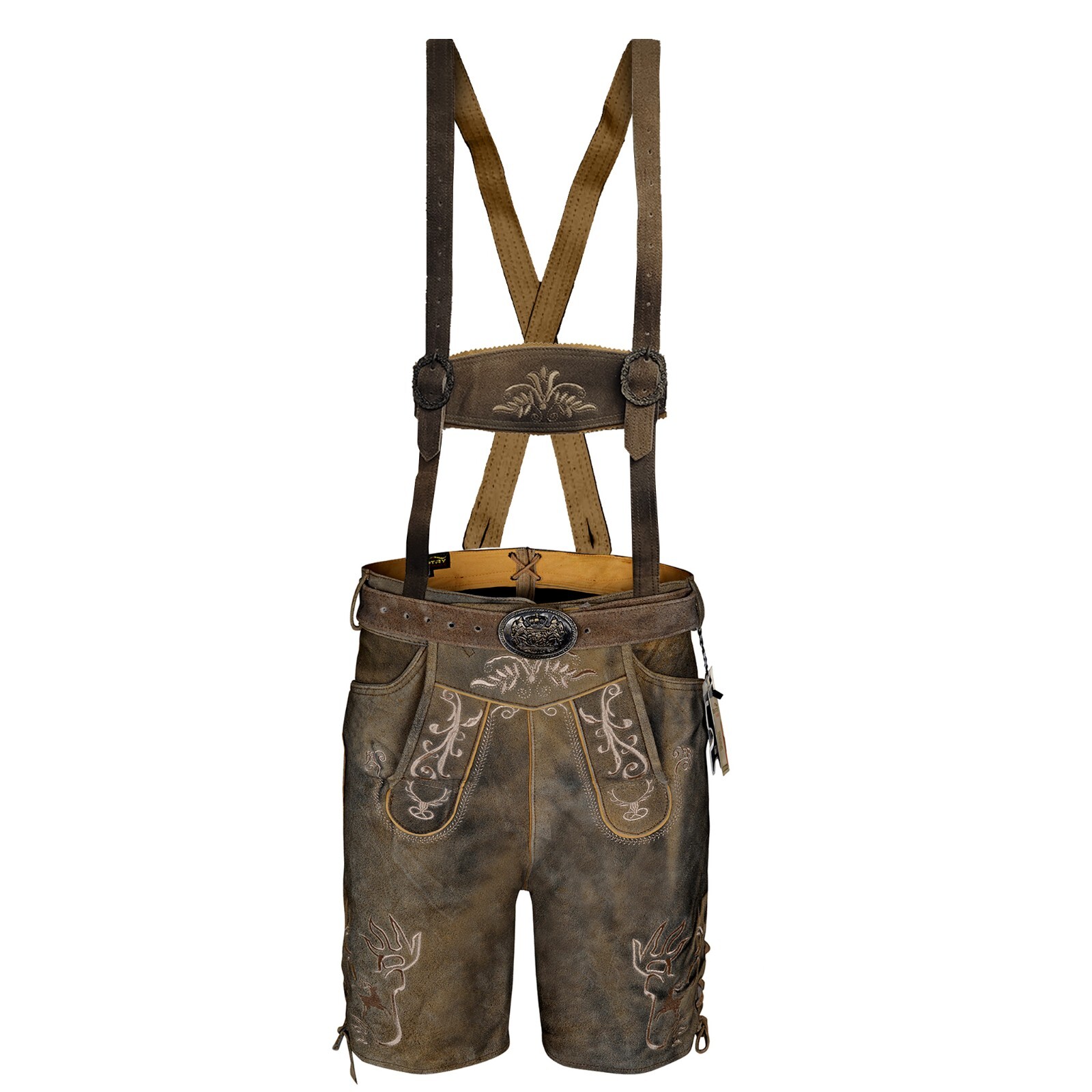Oktoberfest Men Suede Leather Lederhosen Klose Germen Outfit Bavarain Lederhosen