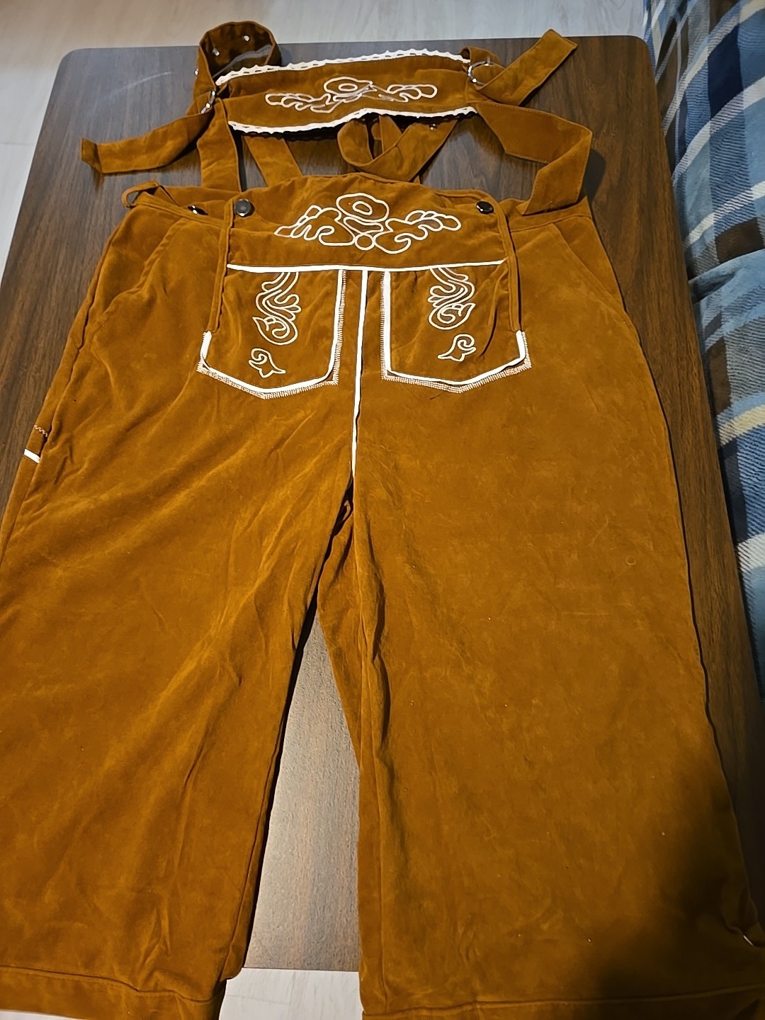Oktoberfest Costume Suede Feel Bavarian Pants Sz Large & Hat Mens Outfit
