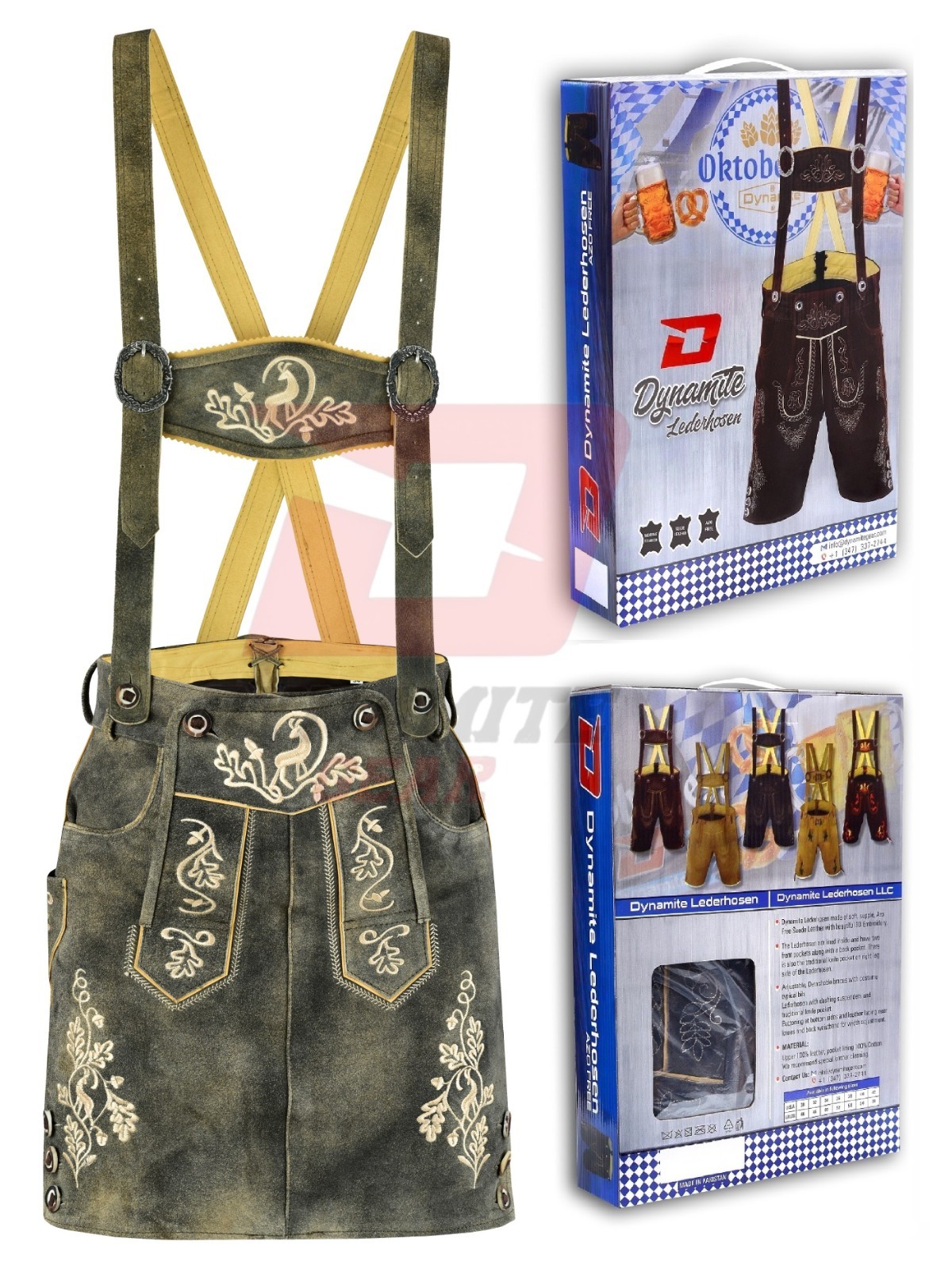 German Bavarian Traditional Lederhosen Hand Crafted Women Skirt